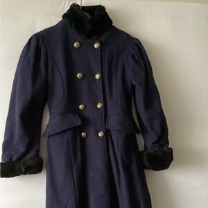 Rothschild  Elegant navy double breasted coat for girls. Vintage.